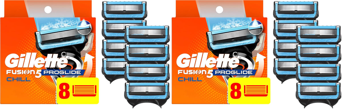 ProGlide Chill Razor Refills for Men by Gillette – 8 Count (Pack of 2), Proshield Chill, Pack of 2, Model 47400656178