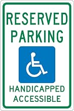 NMC Traffic Sign, Reserved Parking Van Accessible, 18" X 12", White, TM197G