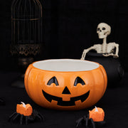 Bico Ceramic Pumpkin Serving Bowl, 8.8 Inch Diameter, Orange Jack O Lantern