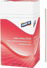 Genuine Joe Jumbo Striped Straws (Pack of 500)