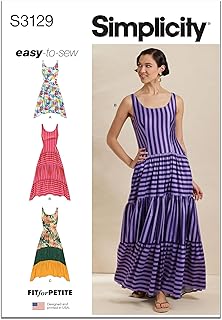 Simplicity S3129 Women's Fitted Tank Dress Sewing Pattern, Sizes 14-22