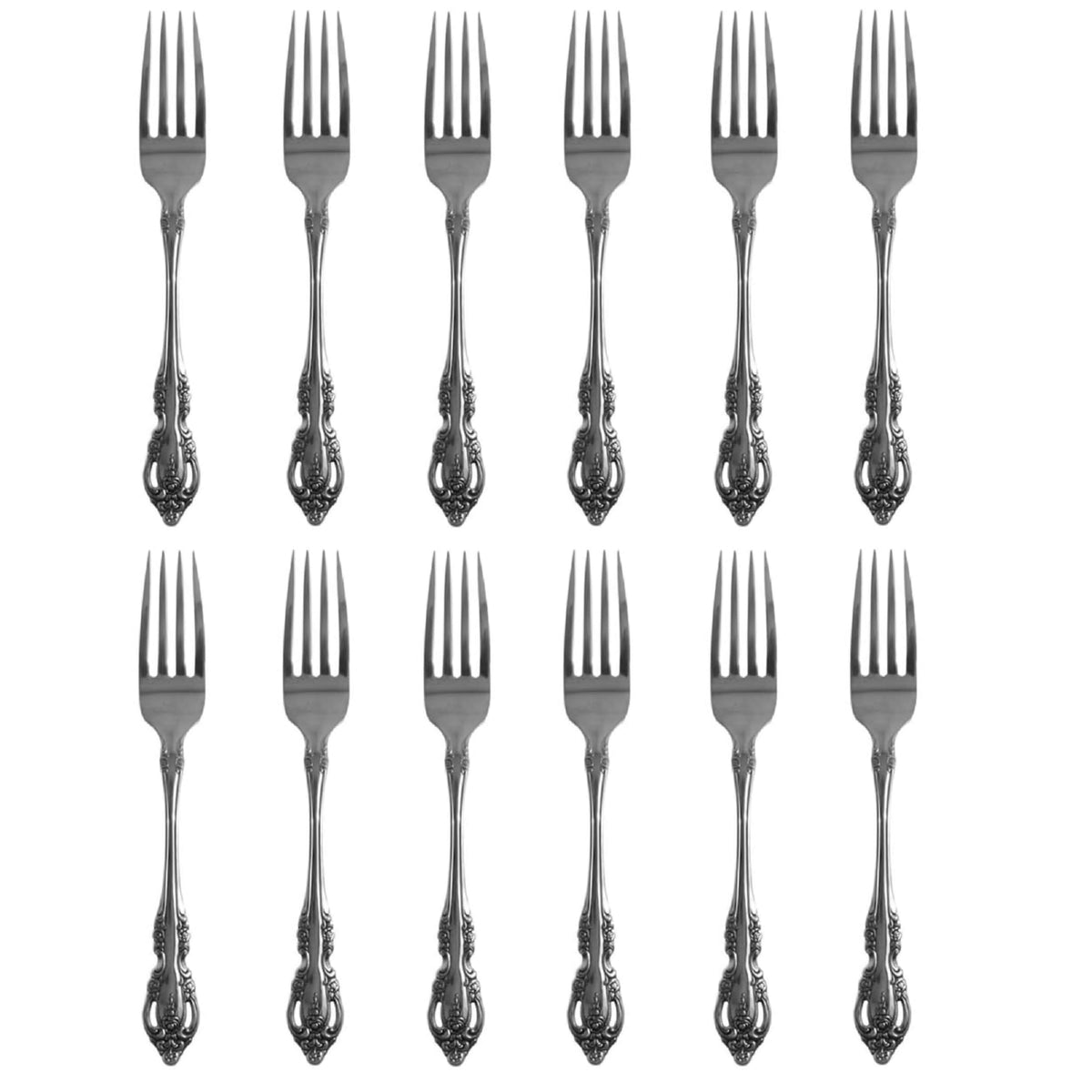 Brahms 18/8 Stainless Steel Dinner Fork (Set of Twelve) by Oneida – 7.2500, 18/8 Stainless Steel, Silver, Model 896578