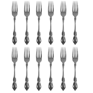 Brahms 18/8 Stainless Steel Dinner Fork (Set of Twelve) by Oneida – 7.2500, 18/8 Stainless Steel, Silver, Model 896578