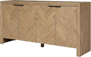 Kingston Herringbone 4-Door Sideboard - Light Natural