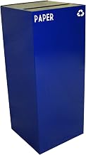 Witt Industries 36GC02-BL GeoCube Recycling Receptacle with Slot Opening, Steel, 36 gal, Blue