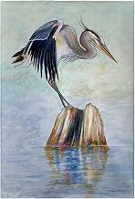 Betsydrake GT1175 20 x 20 in. Balancing Heron Guest Towel