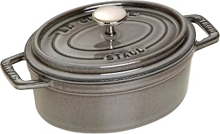 STAUB Cast Iron 1-qt Oval Cocotte - Graphite Grey, Made in France