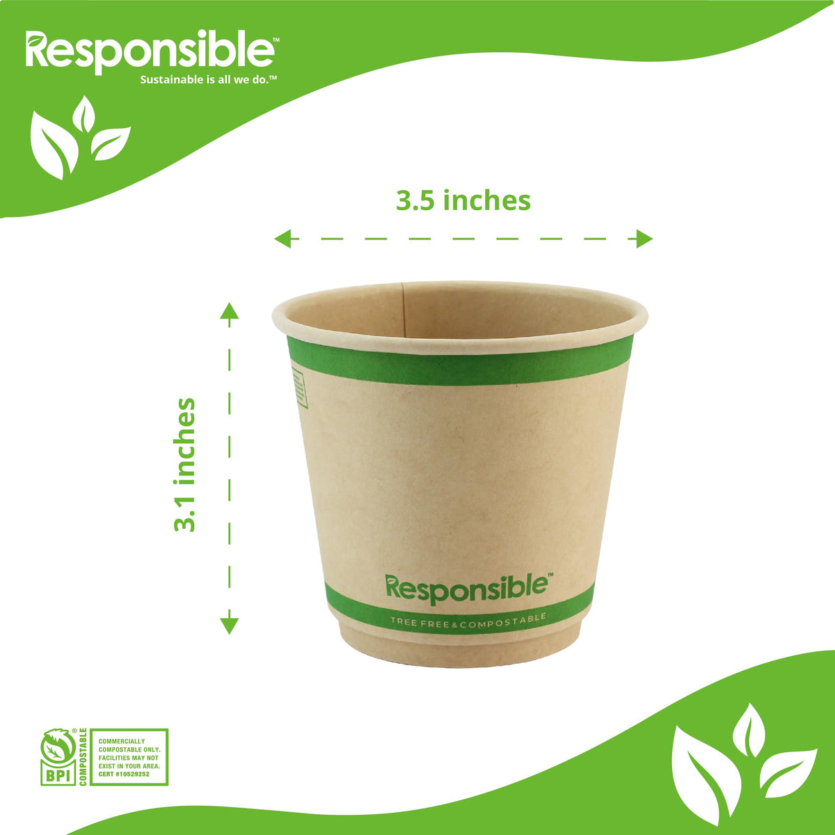 Responsible Products Brown / 25 / 8 oz (25 Count) Cups