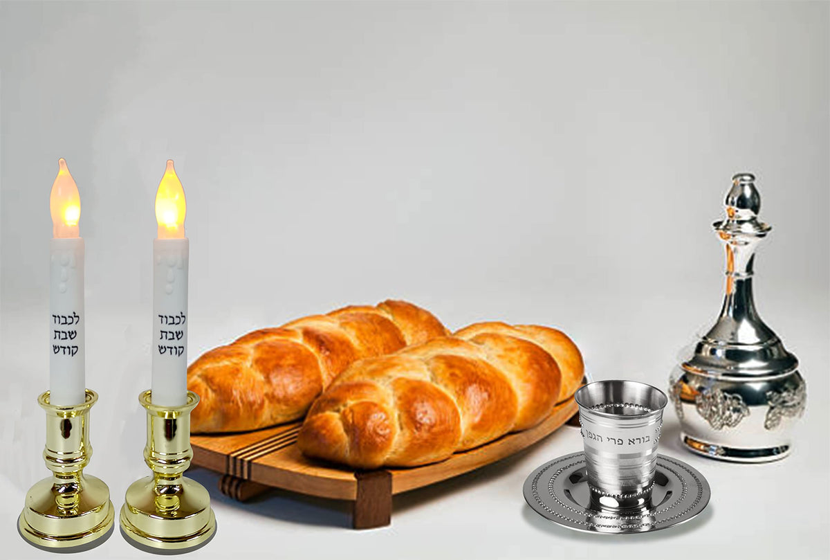 Ner Mitzvah Stainless Kiddush Cup with Tray, 5 Ounces, Dotted