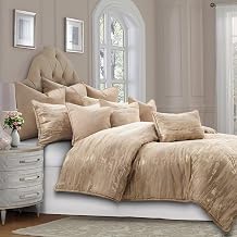 Michael Amini Sloane Multicolor 10-Piece King Comforter Set with Luster Finish, 100% Polyester Face, Cotton-Polyester Back, Soft Touch, Durable Fabric, Luxurious Bedding Ensemble