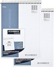 Mead Cambridge Wirebound Notebook/Notepad/Steno Book, 8.5 x 11 Inches,70 Pages, 140 Sides, 2-Pack, Stiff-Back (73403)