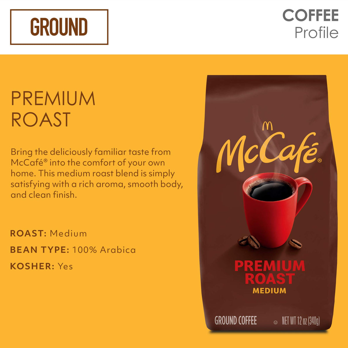 Premium Roast by McCafe – 12 Ounce (Pack of 1), Model 00043000055359
