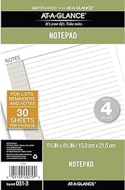 AT-A-GLANCE Day Runner Lined NotePad Pages, 87275 DAY-TIMER, Refill, Loose-Leaf, Undated, for Planner, 5-1/2" x 8-1/2", Size 4, 32 Sheets/Pack (031-3)