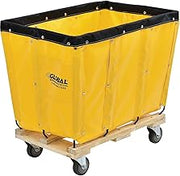 Global Industrial 8 Bushel, Yellow Vinyl Basket Bulk Truck, Unassembled
