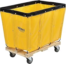 Global Industrial 8 Bushel, Yellow Vinyl Basket Bulk Truck, Unassembled