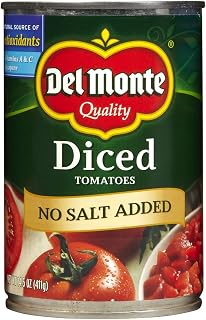Del Monte Tomatoes, Diced, No Salt Added,14.5oz, (pack of 2)