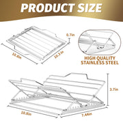 Roryimke Chicken Roasting Rack, V-Shaped Adjustable Stand, Silver
