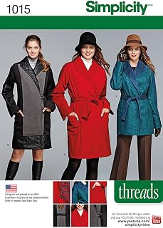 Simplicity Creative Patterns US1015H5 Miss/Petite Coat or Jacket Threads Magazine Collection, Size H5 (6-8-10-12-14)