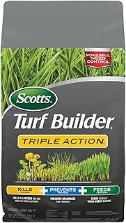 Scotts Turf Builder Triple Action1, 11.31 lb. | Weed Control, Lawn Weed Killer, Crabgrass Preventer, and Grass Fertilizer for Lawns, Covers 4,000 sq. ft.