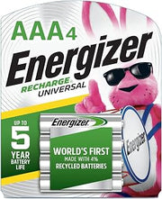 Energizer Recharge Universal Rechargeable AAA Batteries (4 Pack), Triple A Batteries