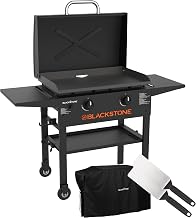 2450AZ 28" Omnivore Griddle with Hood Bundle | Blackstone® 2450AZ Includes 28" Griddle with Hood, Soft Cover, and Two Spatulas, 2 Burner Propane Griddle