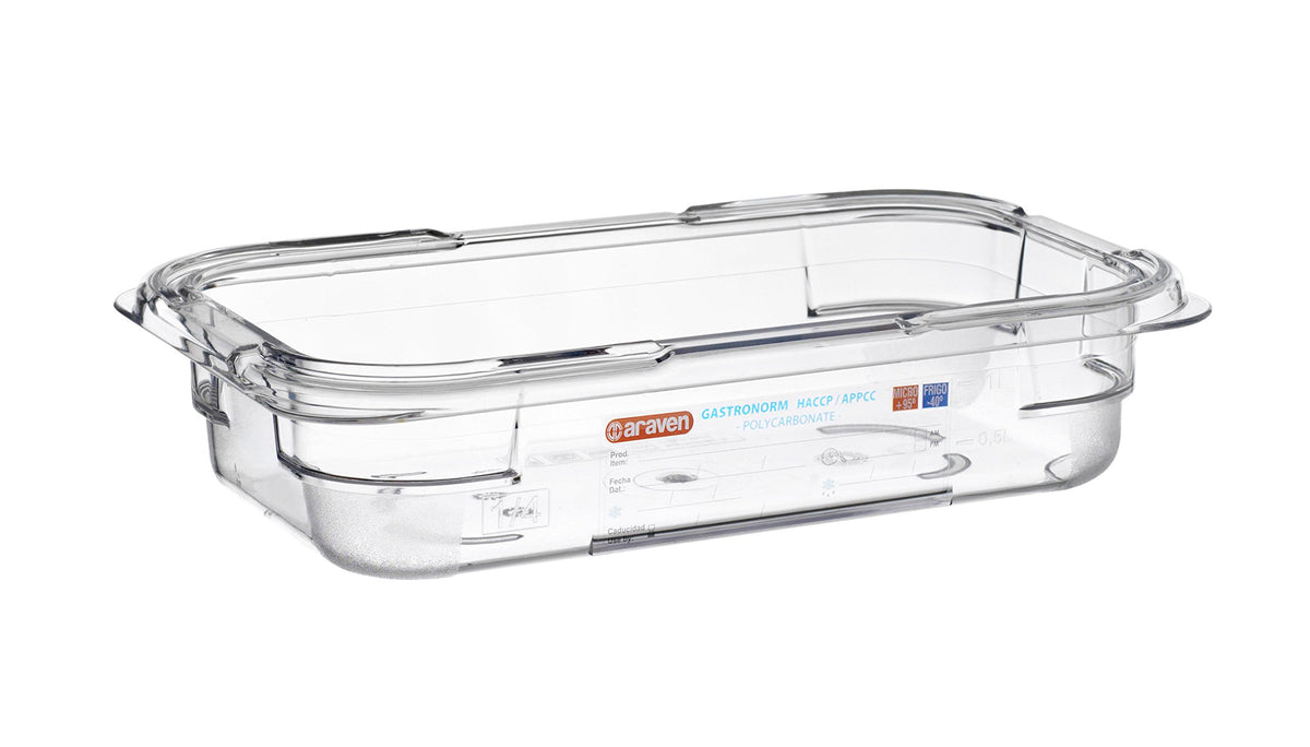 Polycarbonate Food Box, 1.69 Quart by Araven – 1.6 liters, Plastic, Clear, Model 09816