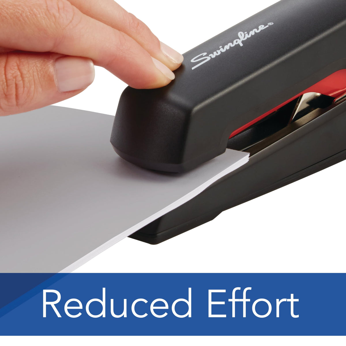 Stapler, Omnipress 30 Stapler, "Press Anywhere for Easier Use", 30 Sheet Capacity, Black/Red () by Swingline – Plastic, Black/Red, Model 5000586A