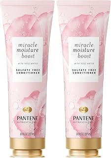 Pantene Nutrient Blends Miracle Moisture Boost Rose Water Conditioner for Dry Hair, Sulfate Free, 8 Fl Oz (Pack of 2)