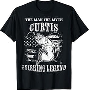 Curtis Man Myth Fishing Legend Personalized Name T-Shirt