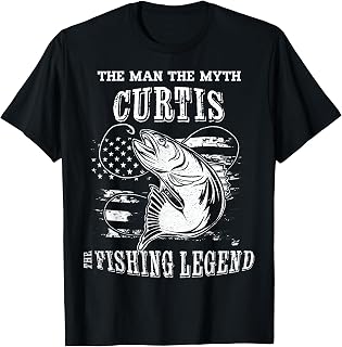 Curtis Man Myth Fishing Legend Personalized Name T-Shirt