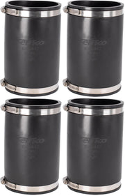 XL Flexible Pipe Coupling 4” CI/Plastic/Steel to 4” CI/Plastic/Steel (Pack of 4) by Fernco – 4" to 4" (Pack of 4), Black, Pack of 4, Model 1056-442