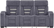 Global Furniture USA U1895 Grey P2 Reclining Sofa with is and LED