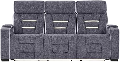 Global Furniture USA U1895 Grey P2 Reclining Sofa with is and LED