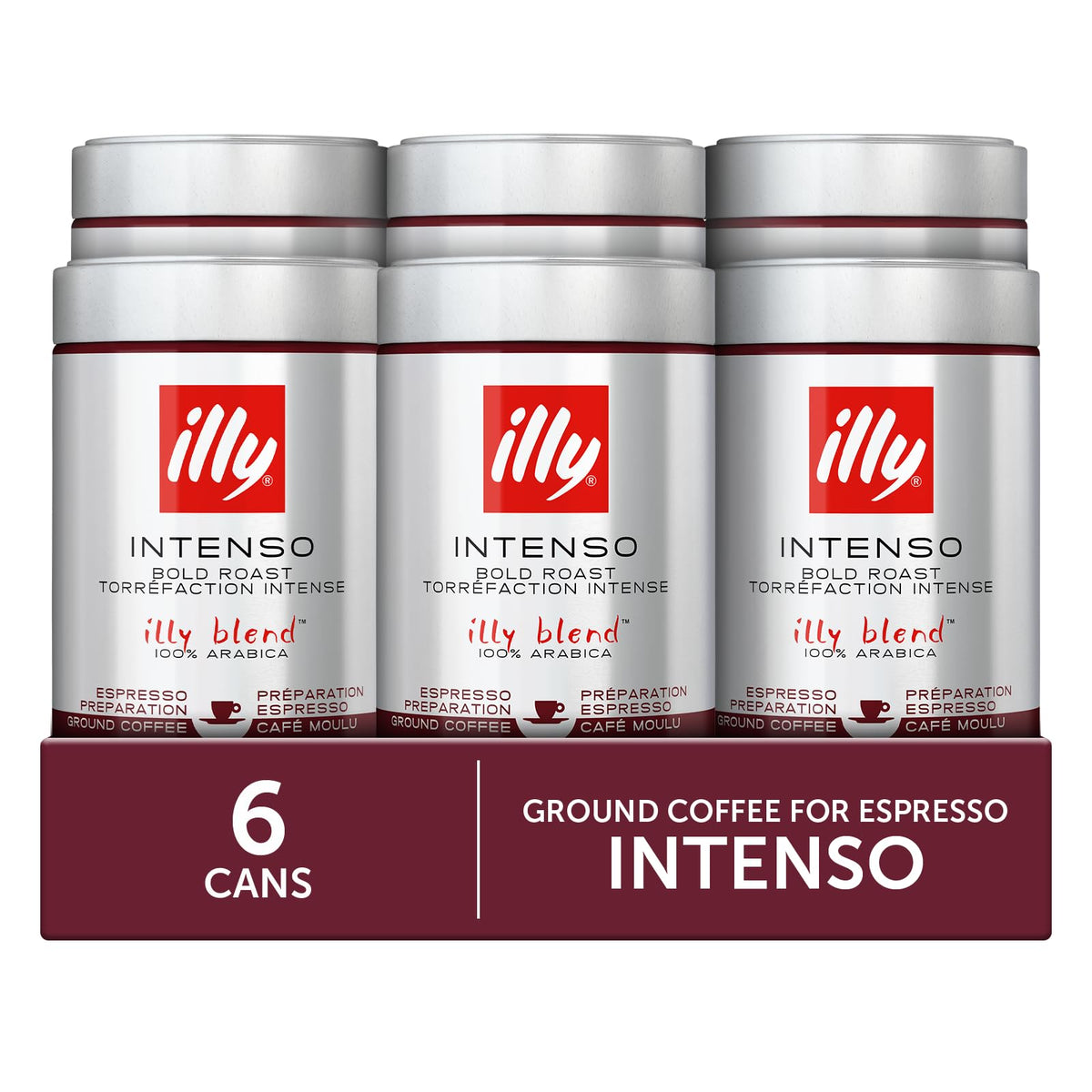 Ground Espresso Coffee by illy – 8.8 Ounce (Pack of 6), Pack of 6, Model 8840