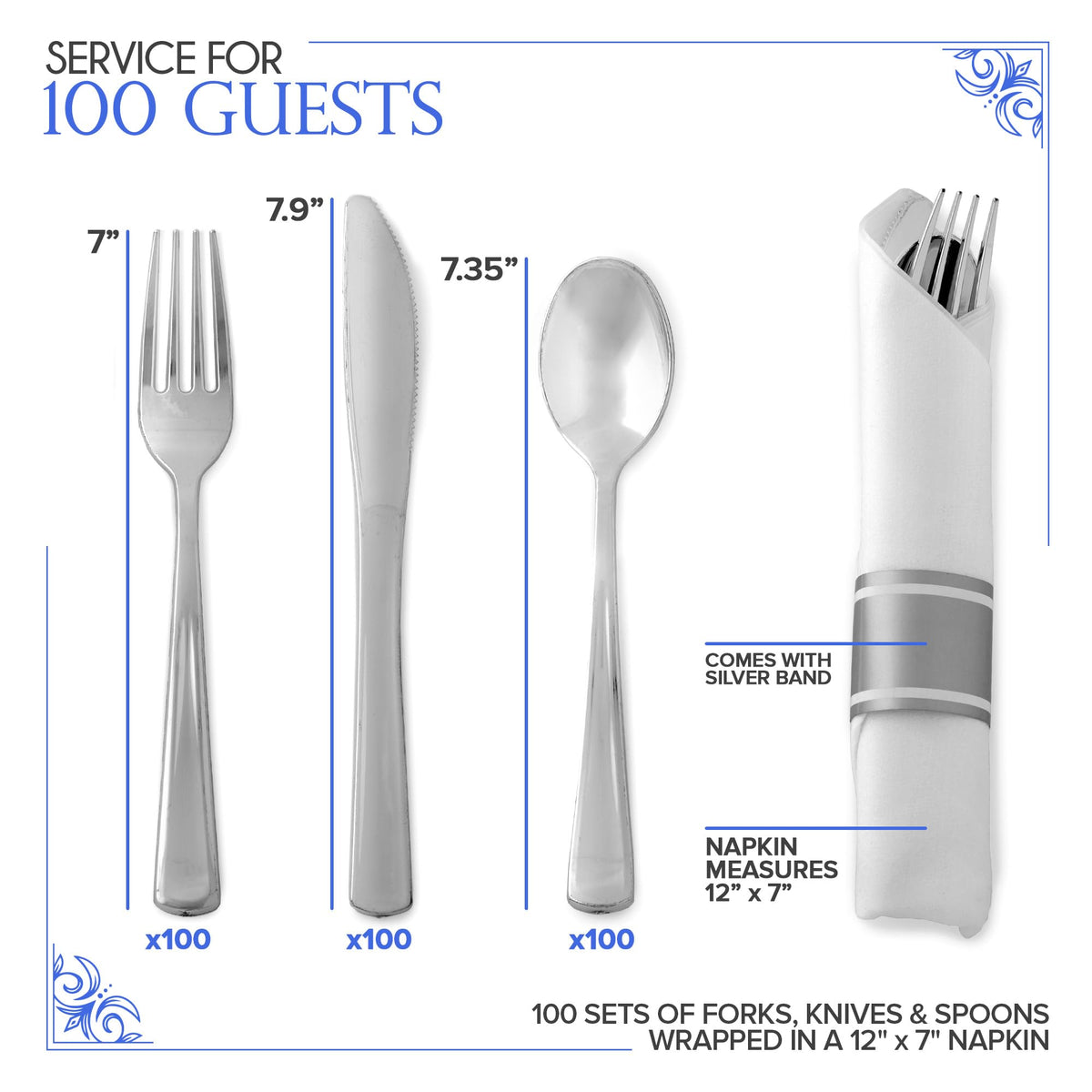 Stock Your Home 100 Count / Silver / Formal Spoons