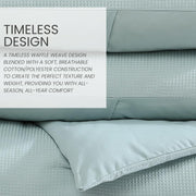 True Comfort Waffle Comforter Set by 1888 Mills – Full, Polyester, Aqua, Pack of 3, Model CS17839FLWFAEC