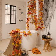 CQURE Fall Leaves Garland, 17.7 Ft Silk Maple Vine, 3 Pack Yellow