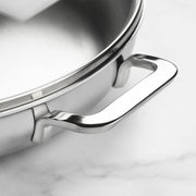 5-Plus 12.5-inch Stainless Steel Fry Pan with Glass Lid by Demeyere – 12.5-inch, Stainless Steel, Model 1015883