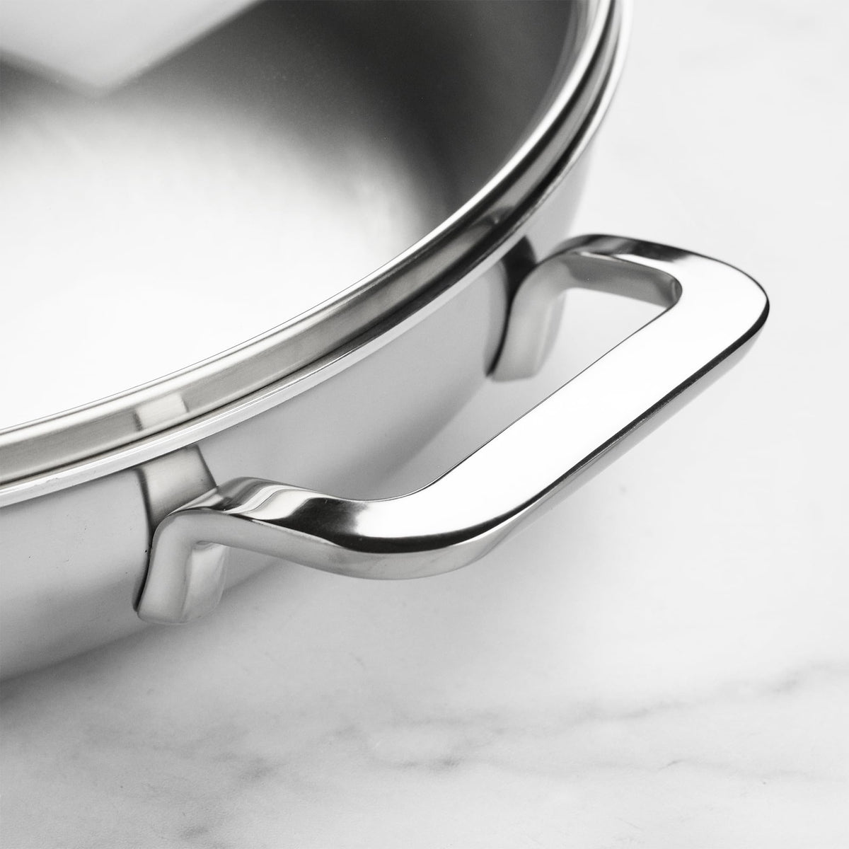 5-Plus 12.5-inch Stainless Steel Fry Pan with Glass Lid by Demeyere – 12.5-inch, Stainless Steel, Model 1015883