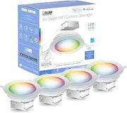 Feit Electric 6" Smart LED Canless Recessed Downlight, 65W EQ, Dimmable, Wifi Enabled, Compatible with Alexa and Google Home Asst, Color Changing, 90 CRI, 850 Lumens