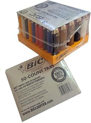 Lighters Bic Large 50- Count Tray Asst Colors.