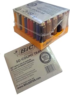 Lighters Bic Large 50- Count Tray Asst Colors.