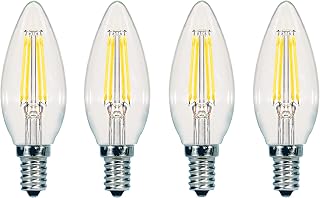 Satco S9961/04 C11 Decorative LED Filament Light Bulb, 60W-Replacement, 5.5W, 3000K, 4-Pack