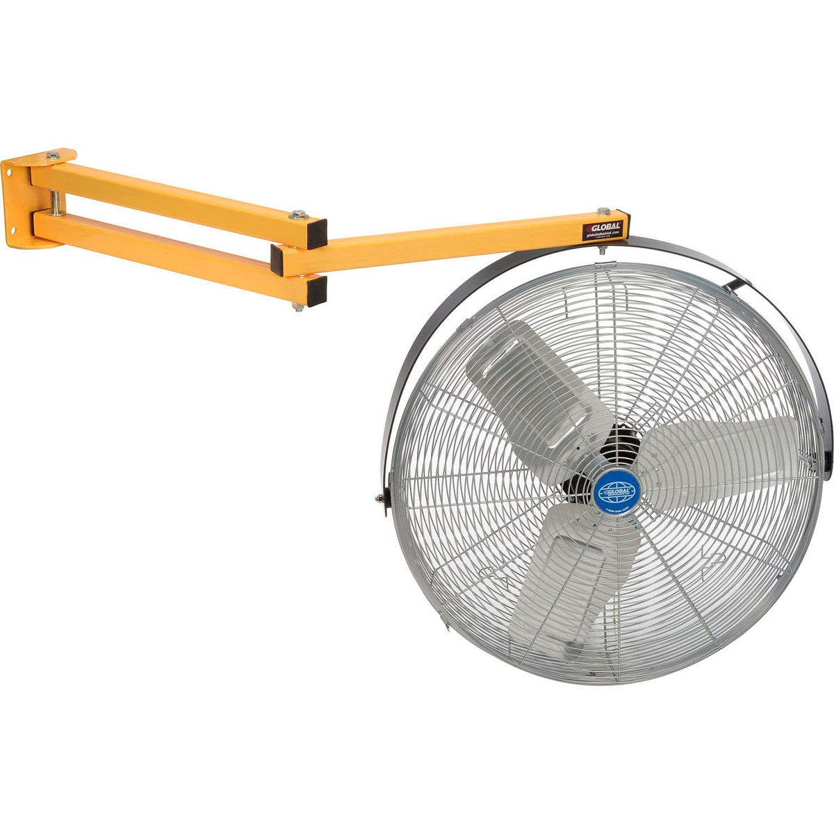24" Double Arm Loading Dock Fan by Global Industrial – Large, Metal, Yellow, Model 292747