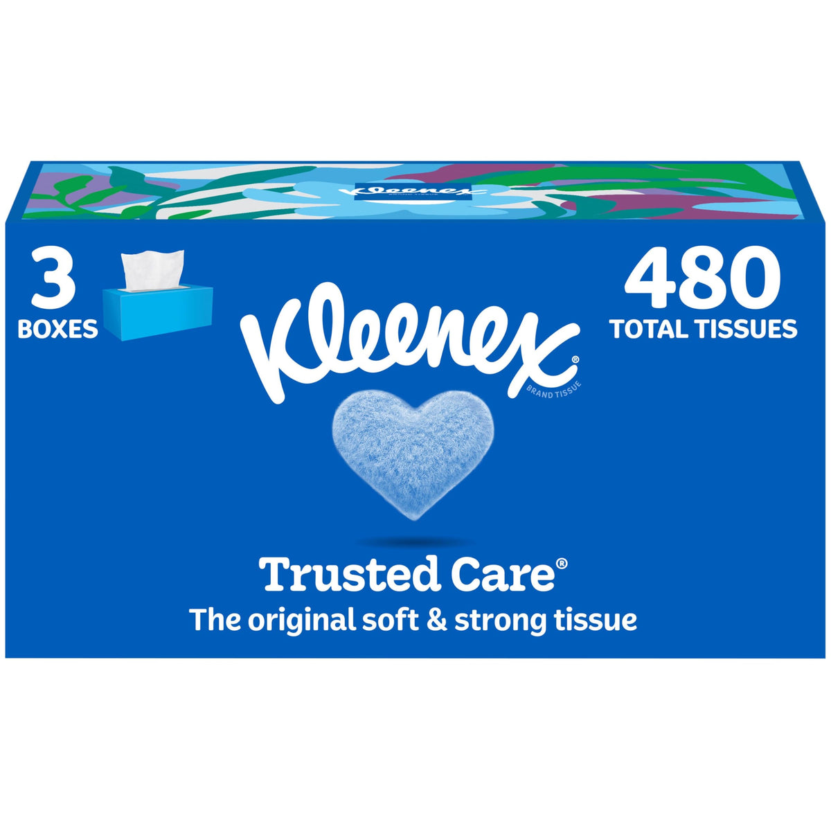 Trusted Care Facial Tissues by Kleenex – 160 Count (Pack of 3), Paper, White, Pack of 3, Model 10036000543039