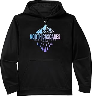 North Cascades National Park Washington PNW Vintage Souvenir Performance Hoodie