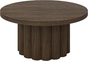 Henn&Hart 32" Scandinavian Fluted Coffee Table, Heritage Oak