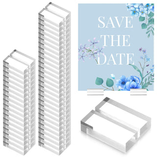 HaiFafafaing Table Number Holder, Clear Acrylic, Set of 50