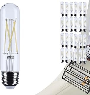 Satco 5.5W T10 LED Light Bulb 3500K Neutral White 450 Lumens Clear 300 Degree Beam E26 Medium Base 92 CRI Dimmable Wet Rated IP65 Enclosed Fixture Rated 120V S12524 (24 Pack)