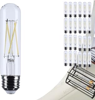 Satco 8W T10 LED Light Bulb 5000K Natural Light 800 Lumens Clear 300 Degree Beam E26 Medium Base 92 CRI Dimmable Wet Rated IP65 Enclosed Fixture Rated 120V S12527 (24 Pack)